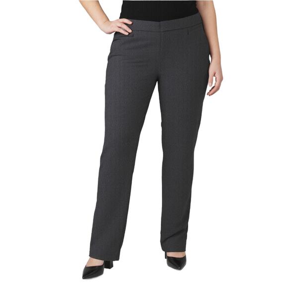Women Pants Liz Claiborne Lisa Womens Straight Fit Trouser Size16P Dark Gray - Picture 1 of 4
